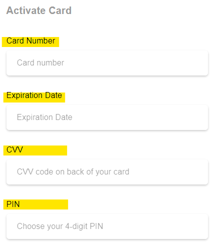 Activating your Debit Card